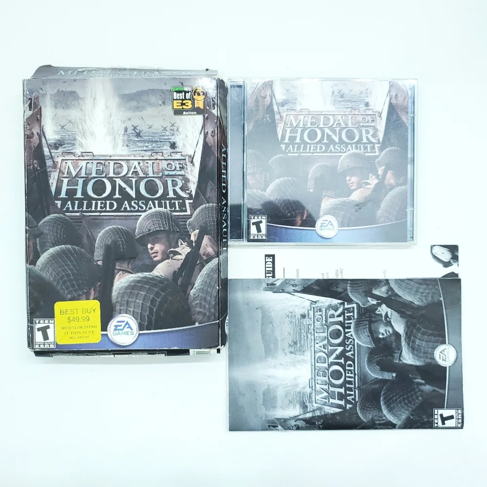 Medal of Honor: Allied Assault (PC CD-ROM, 2002) Video Game Retail Box & Manual